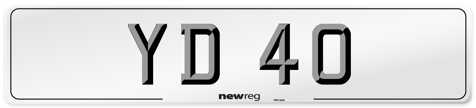 YD 40 Number Plate from New Reg